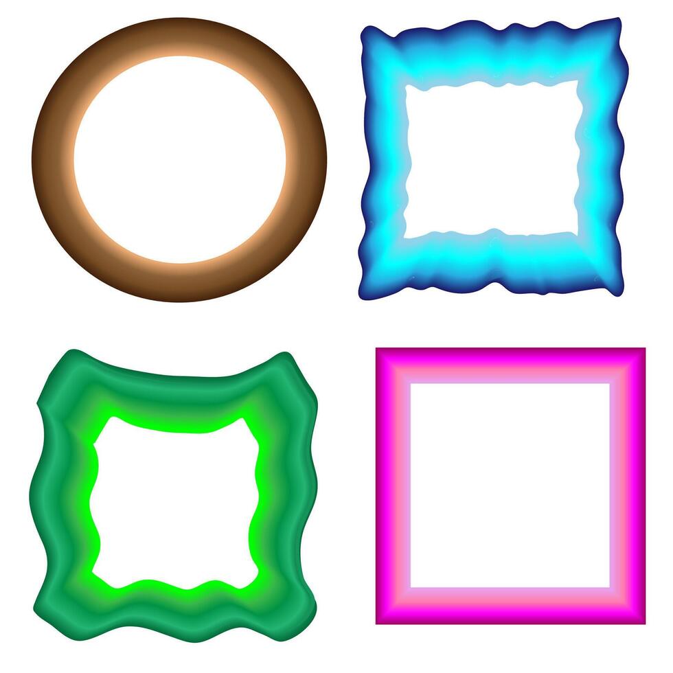 Set of four beautiful multi-colored frames on a white background vector