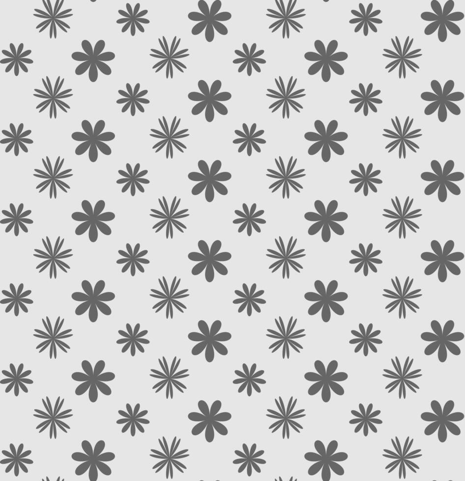 Seamless texture in the form of a floral pattern of gray flowers on a white background vector
