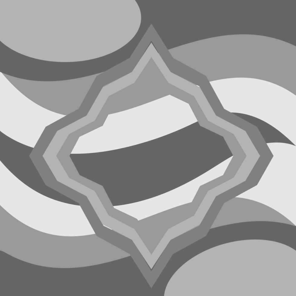 A rectangular frame on a gray background decorated with a pattern of wavy lines vector