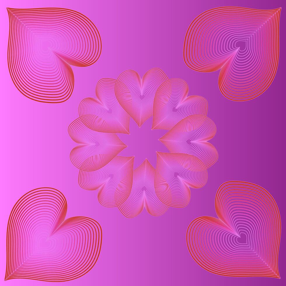 Abstract pink background decorated with a pattern of hearts vector