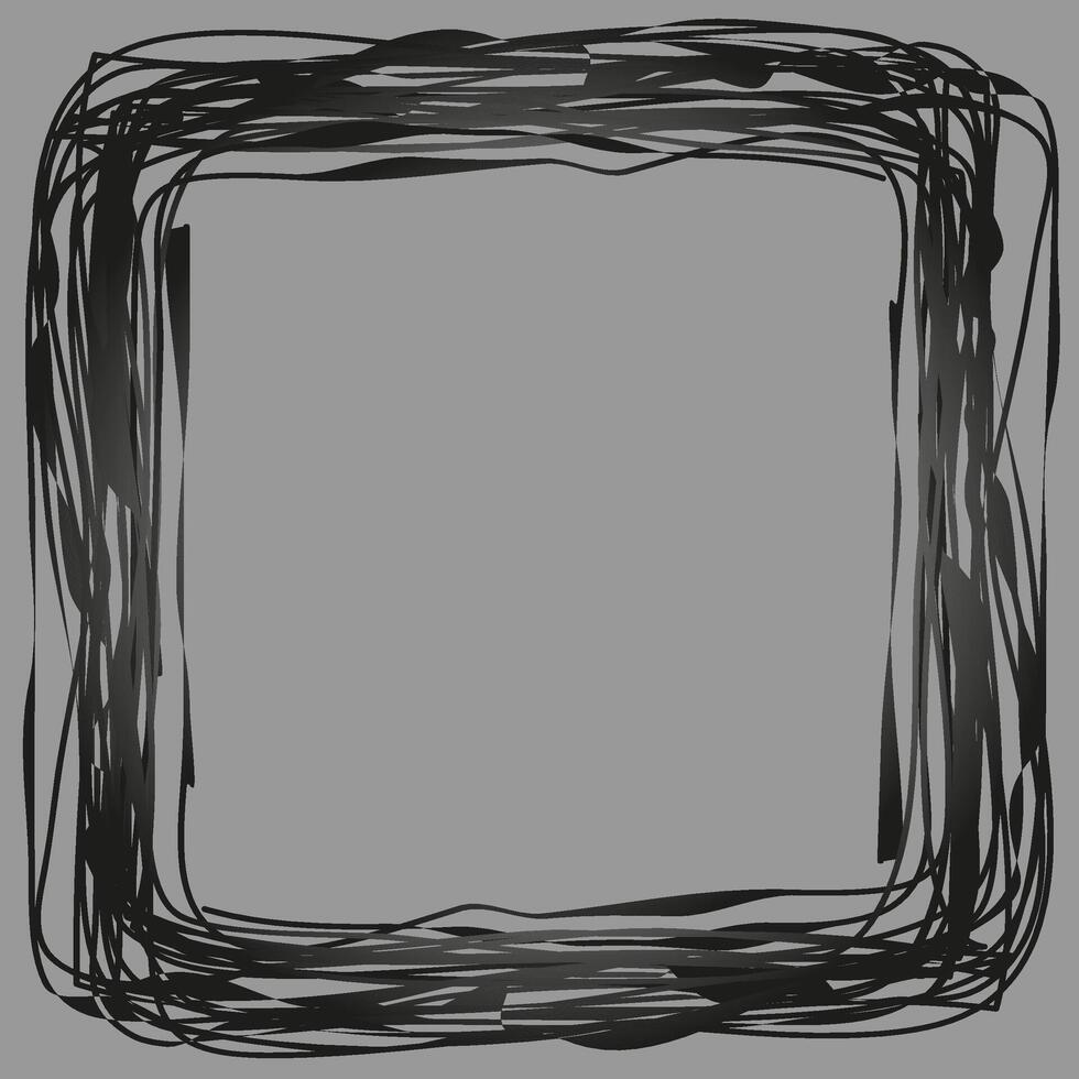 Frame drawn in grunge style texture on a gray background vector
