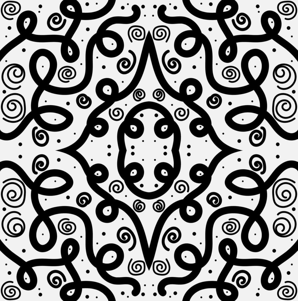 Original black abstract pattern of lines and dots on a white background vector