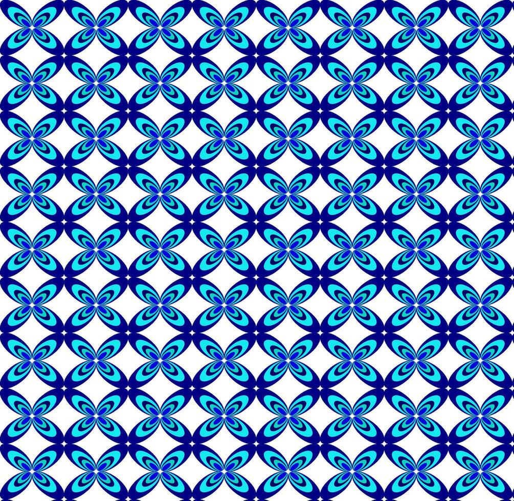 Seamless floral pattern in blue on a white background vector