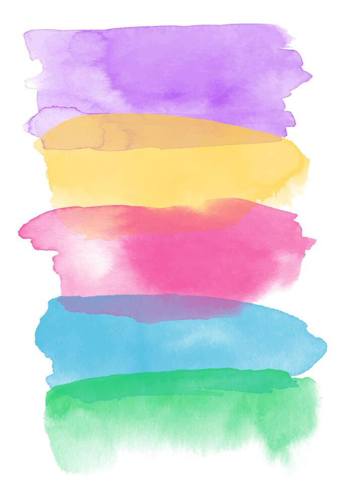 abstract hand painted watercolour background with rainbow colours vector