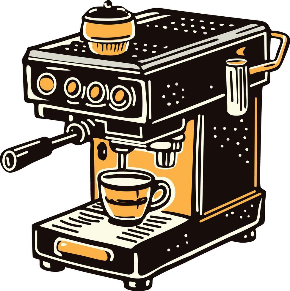 Coffee machine icon in vintage style vector