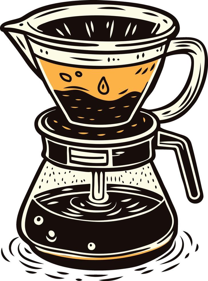 Coffee brew icon in vintage style vector