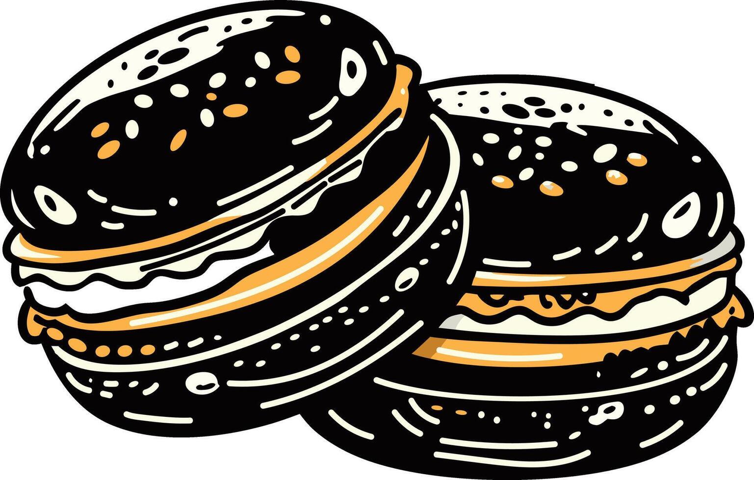 Sweet macrons icon in vintage style vector