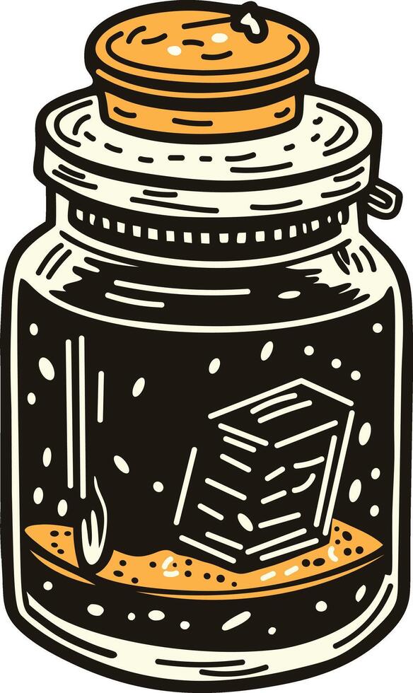 A vintage style icon of a glass jar vector