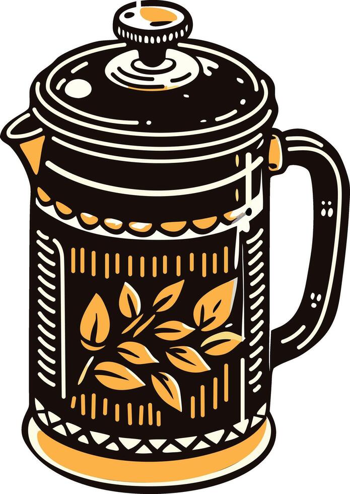 Coffee percolator icon in vintage style vector