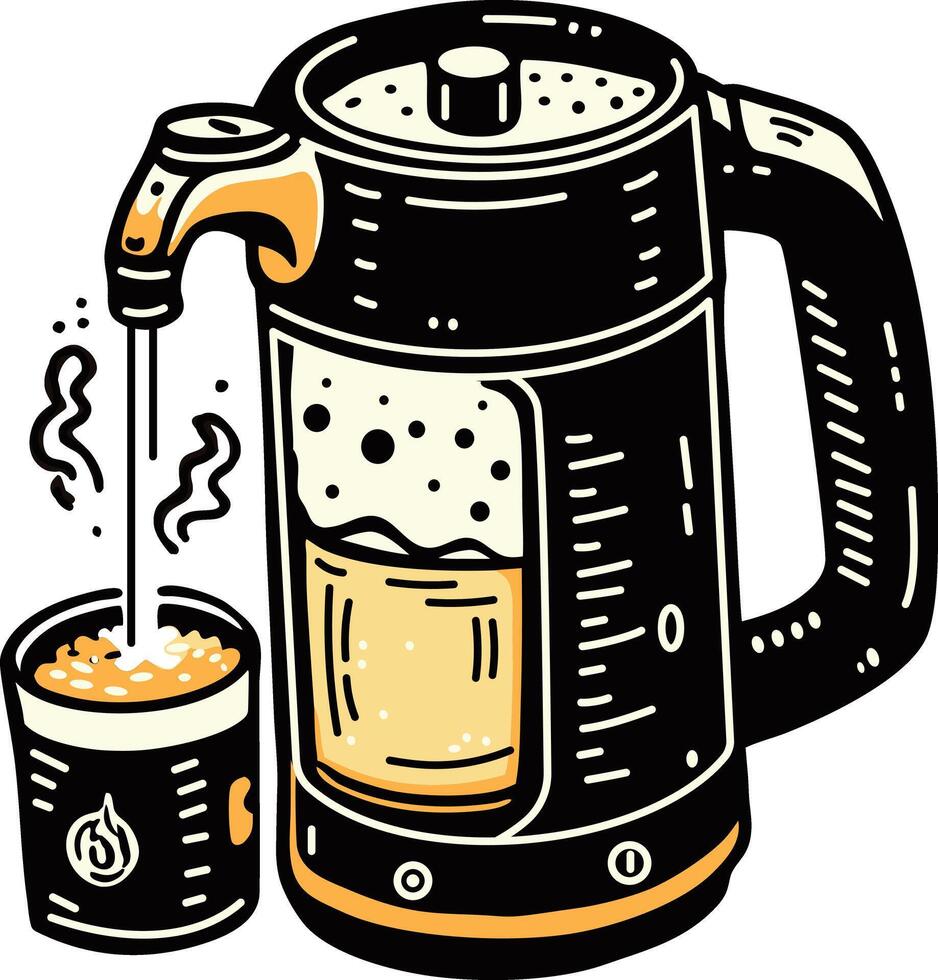 Milk steamer icon in vintage style vector