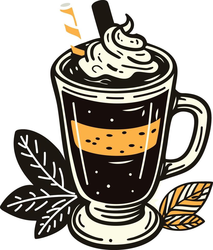 A vintage icon of coffee mocha cup vector