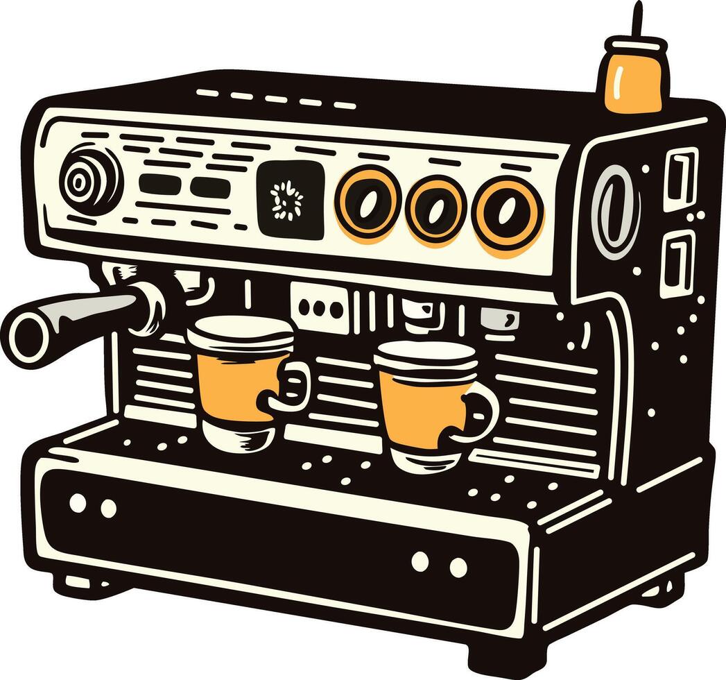Vintage icon of a caffeine maker vector