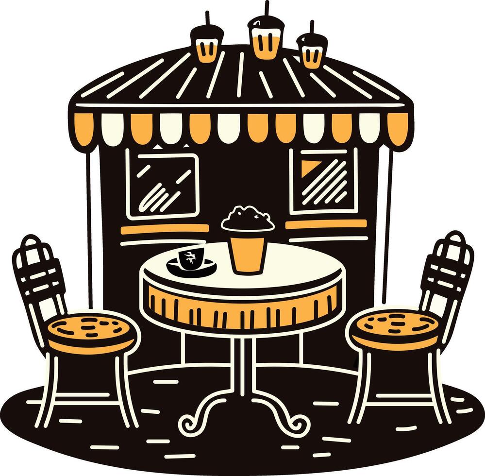 A vintage style icon of a cafe vector