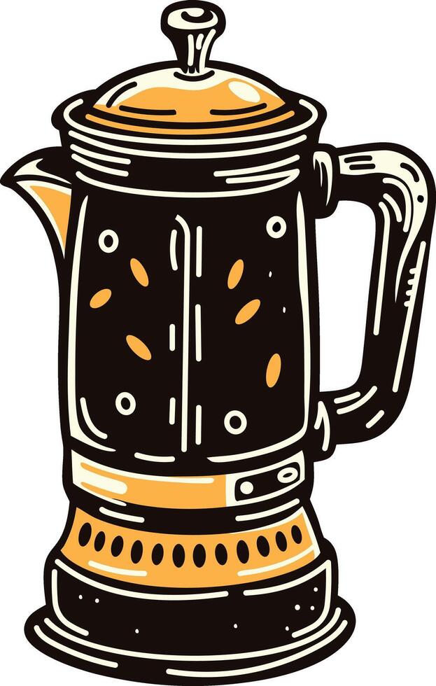 Coffee percolator icon in vintage style vector