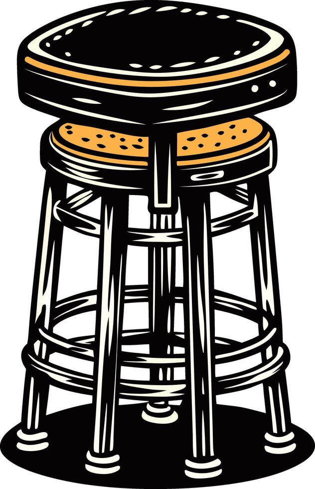 Bar stool icon in vintage style vector