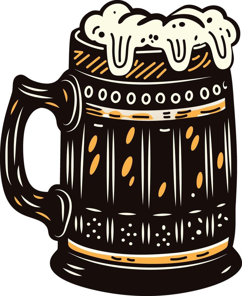 A vintage icon of a rustic mug vector