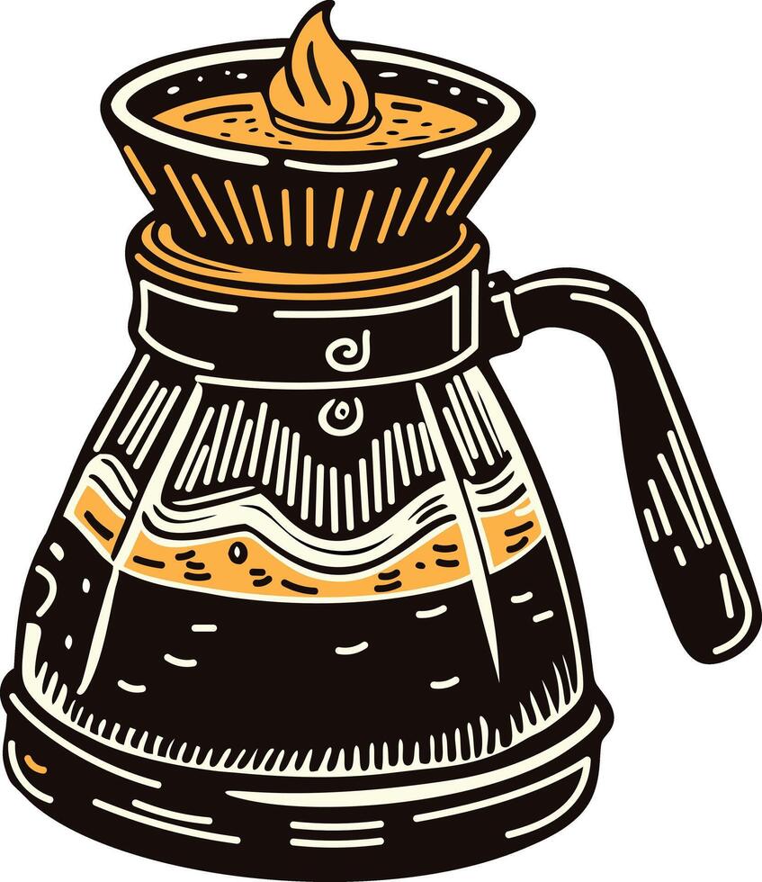 A vintage style icon of a brew kettle vector
