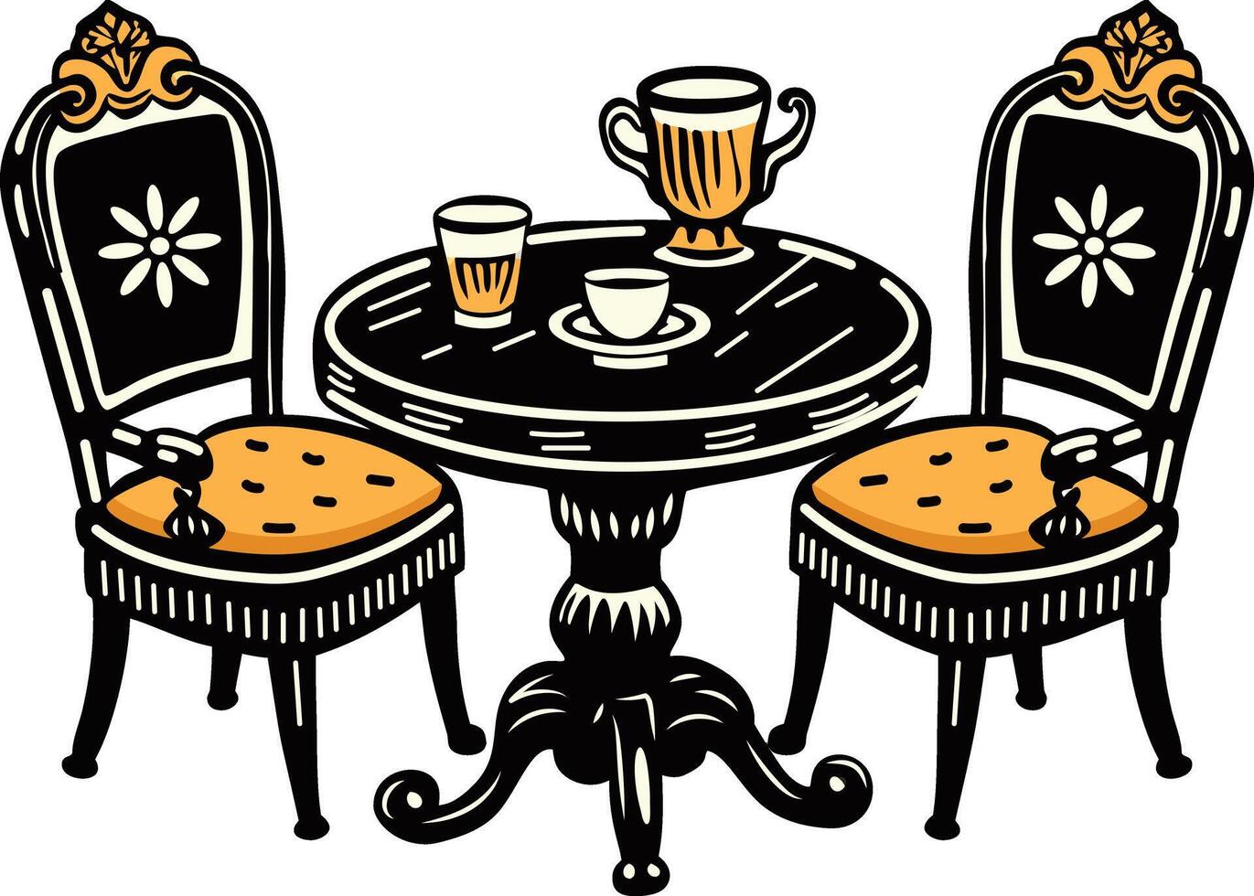 Cafe table icon in vintage style vector
