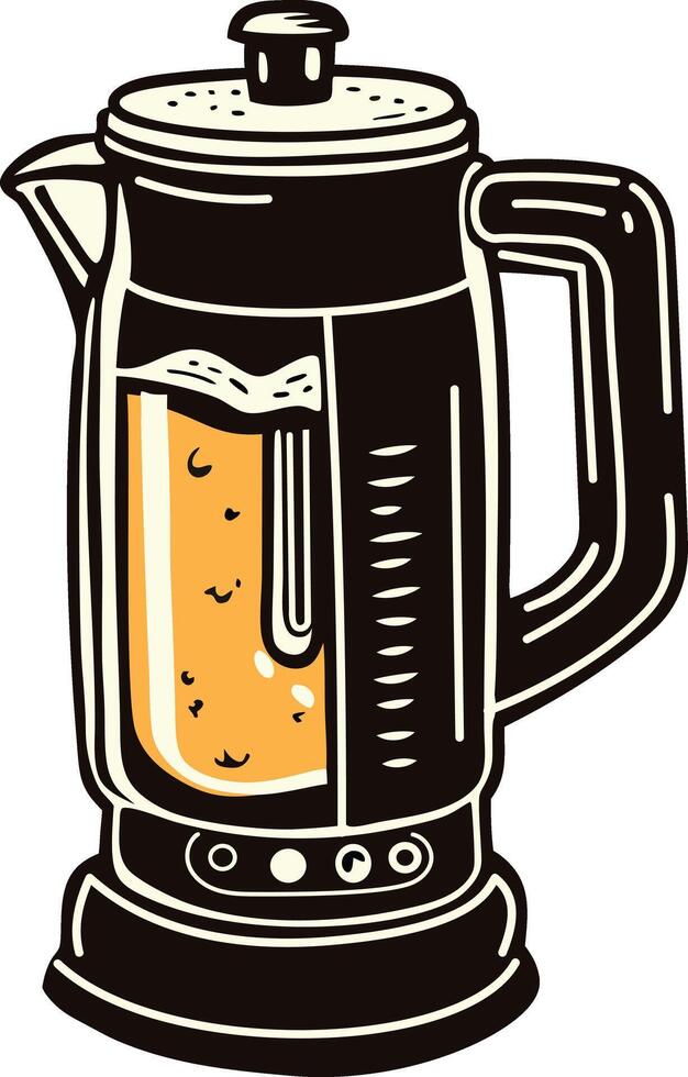 Brew frother machine icon in vintage style vector