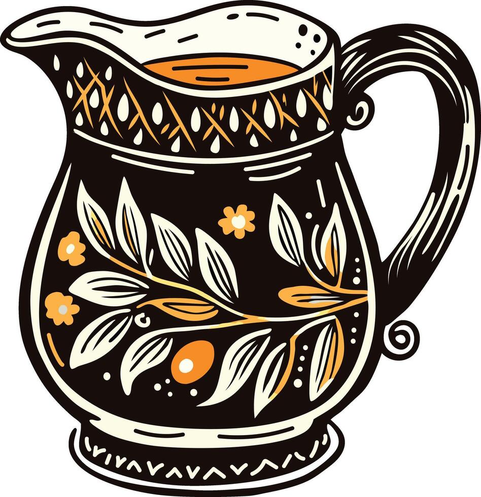 Creamer pitcher icon in vintage style vector