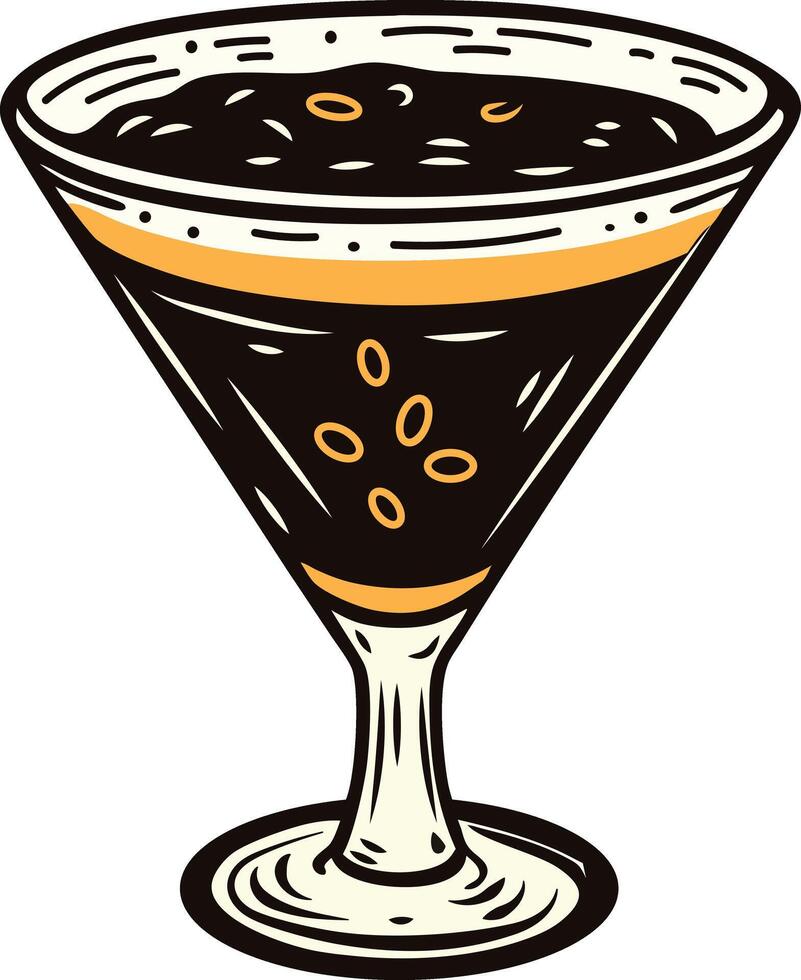 Espresso martini icon in vintage style vector