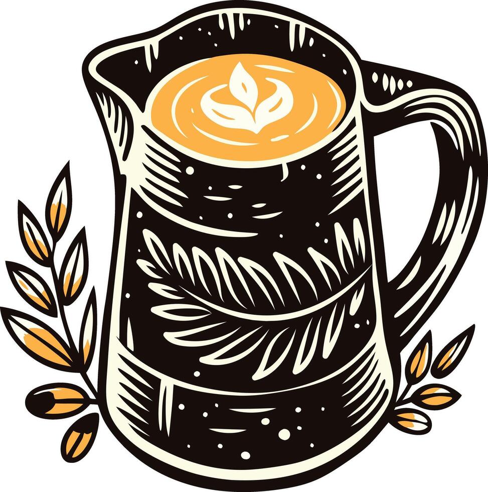 A vintage icon of a brew pot vector