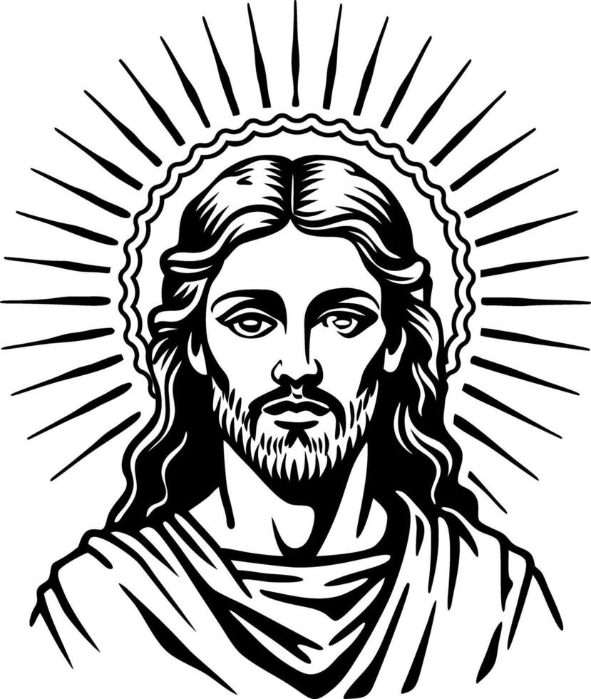 Jesus illustration in vintage style vector