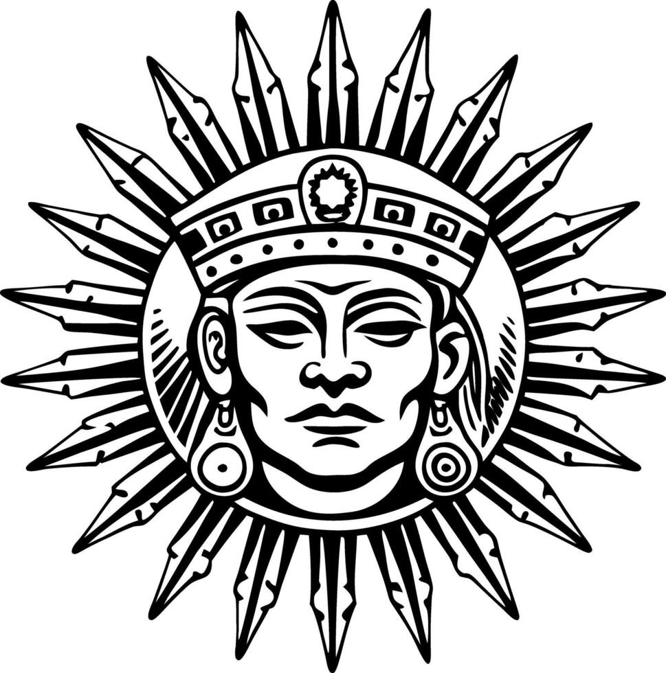A vintage style illustration of inca god vector