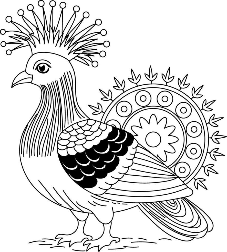 Beautiful vintage illustration of a crowned pigeon vector