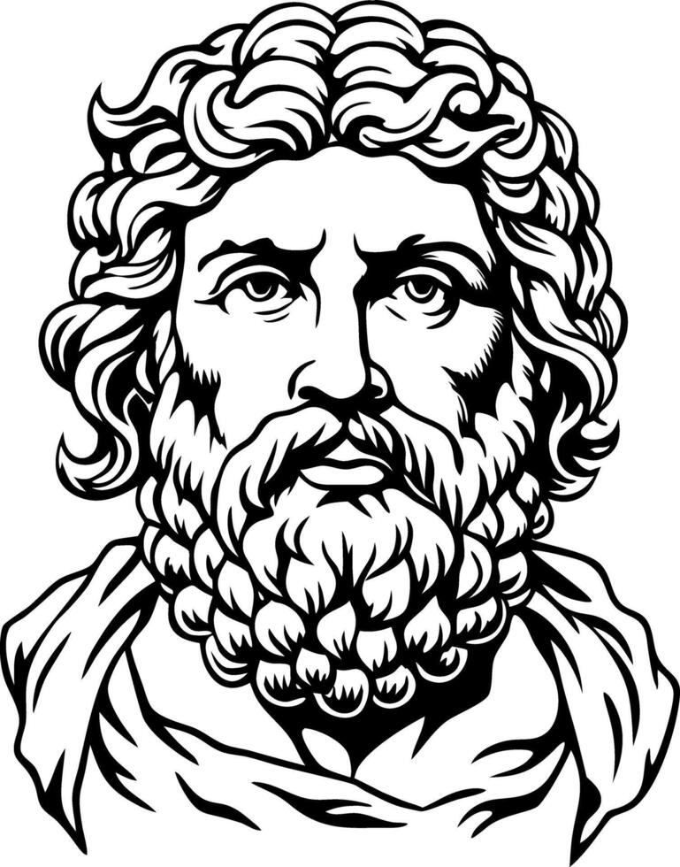 Jupiter god portrait illustration in vintage style vector