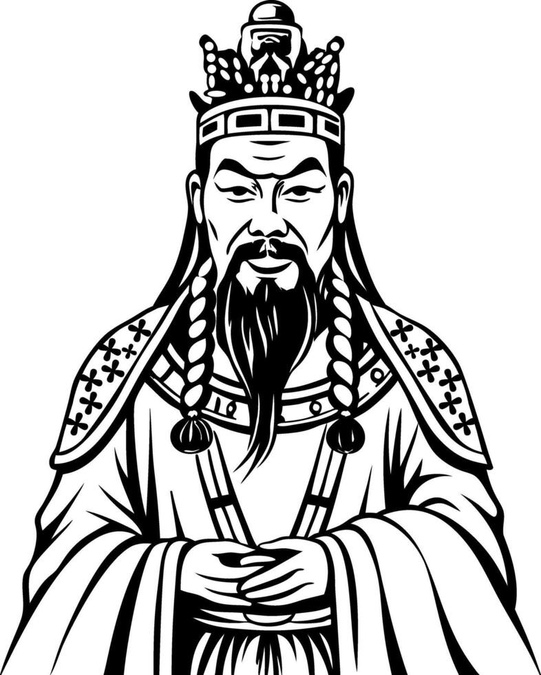 A vintage style illustration of jade emperor vector