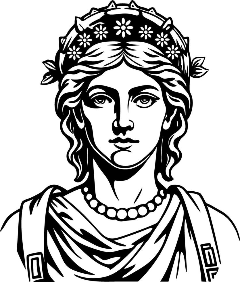 A vintage style illustration of fortuna goddess vector