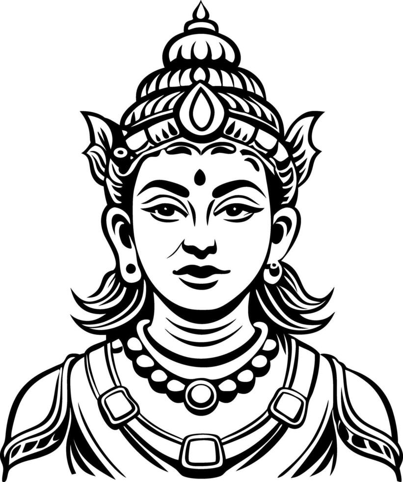 Indra god illustration in vintage style vector