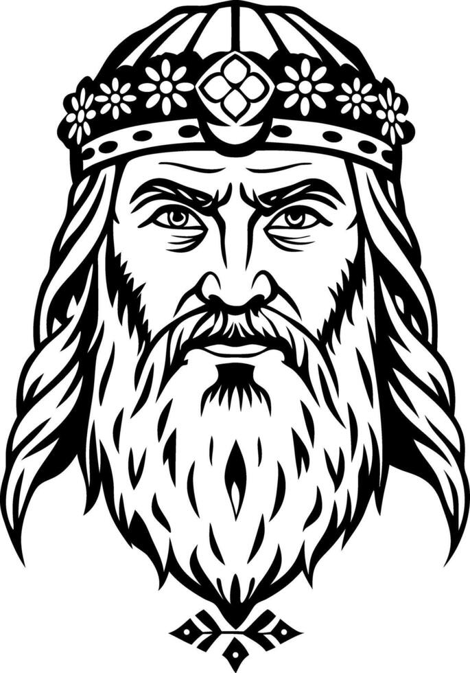 A vintage style illustration of manannan god vector