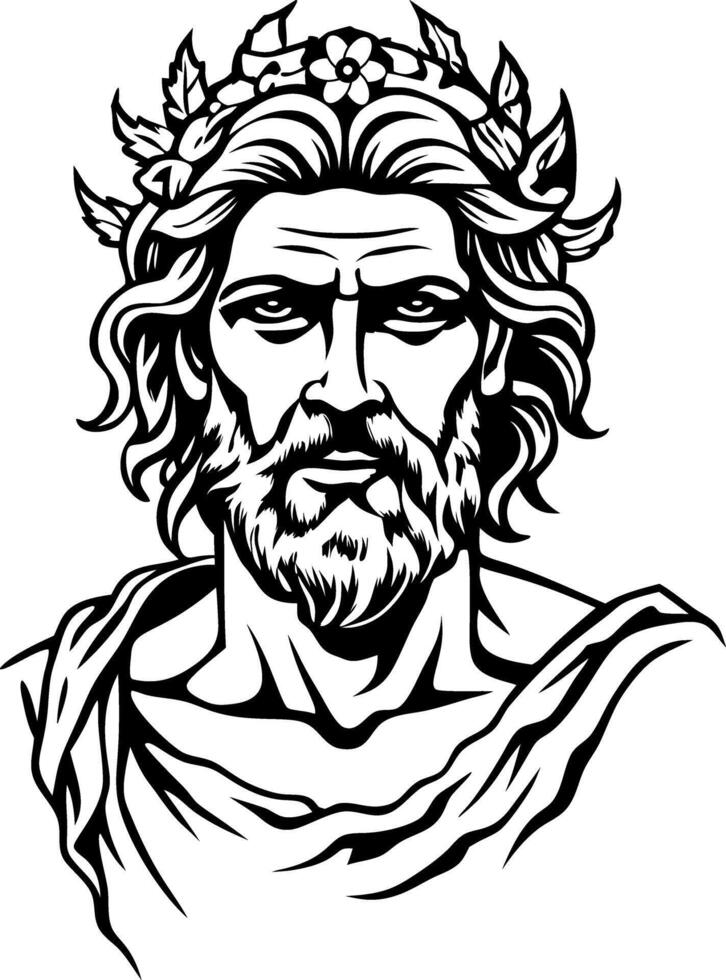 A vintage style illustration of ancient hades god vector
