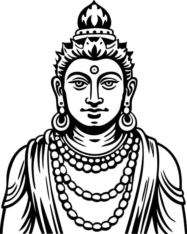 A vintage style illustration of noble deity vector