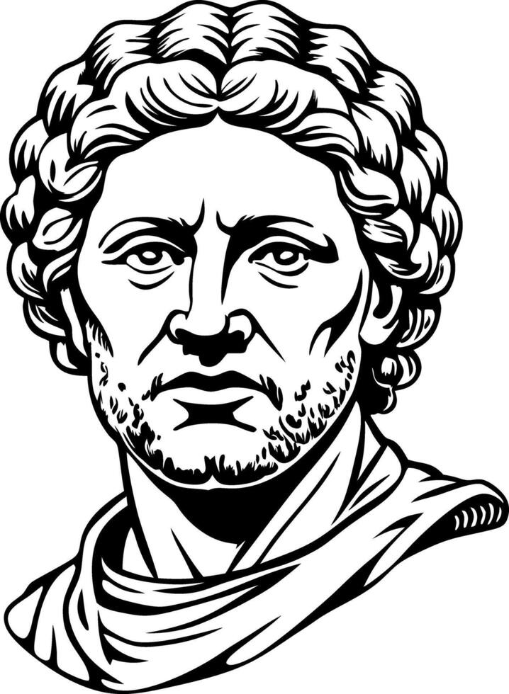 A vintage style illustration of roman god vector
