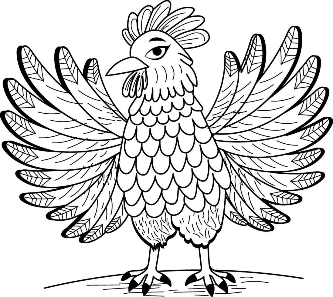 A vintage style illustration depicting ruffles feathers vector