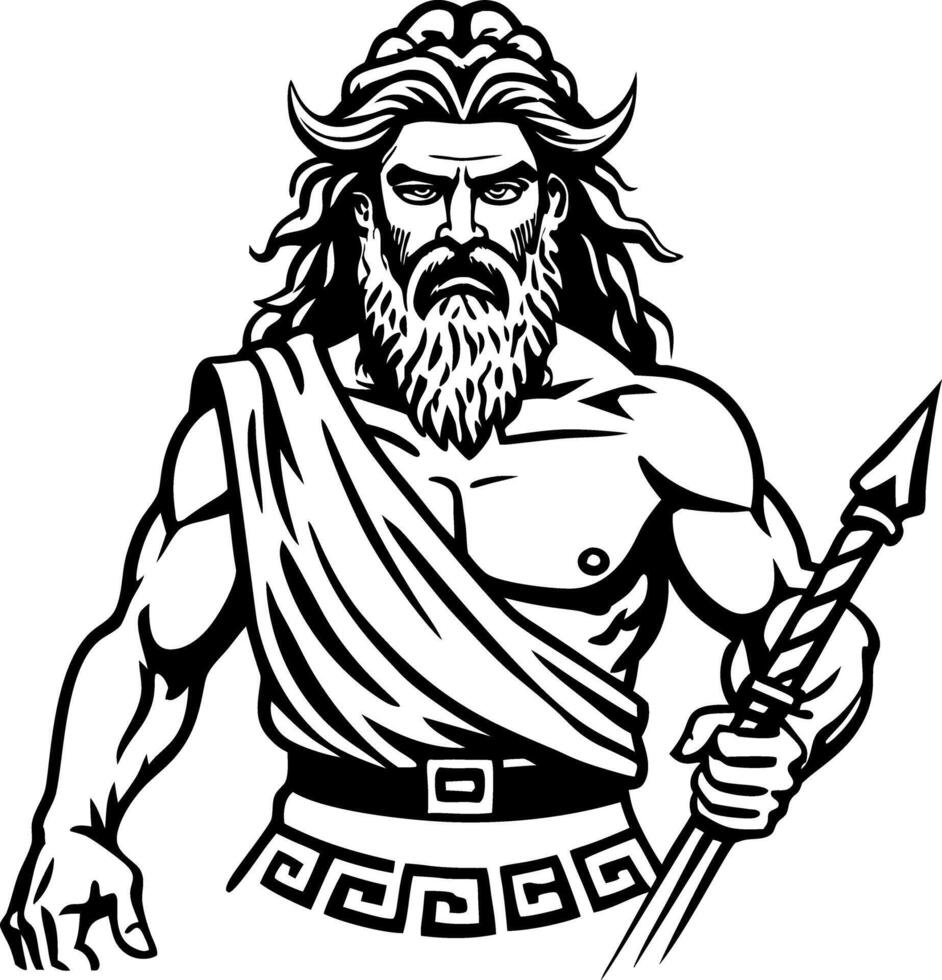 Battle god illustration in vintage style vector