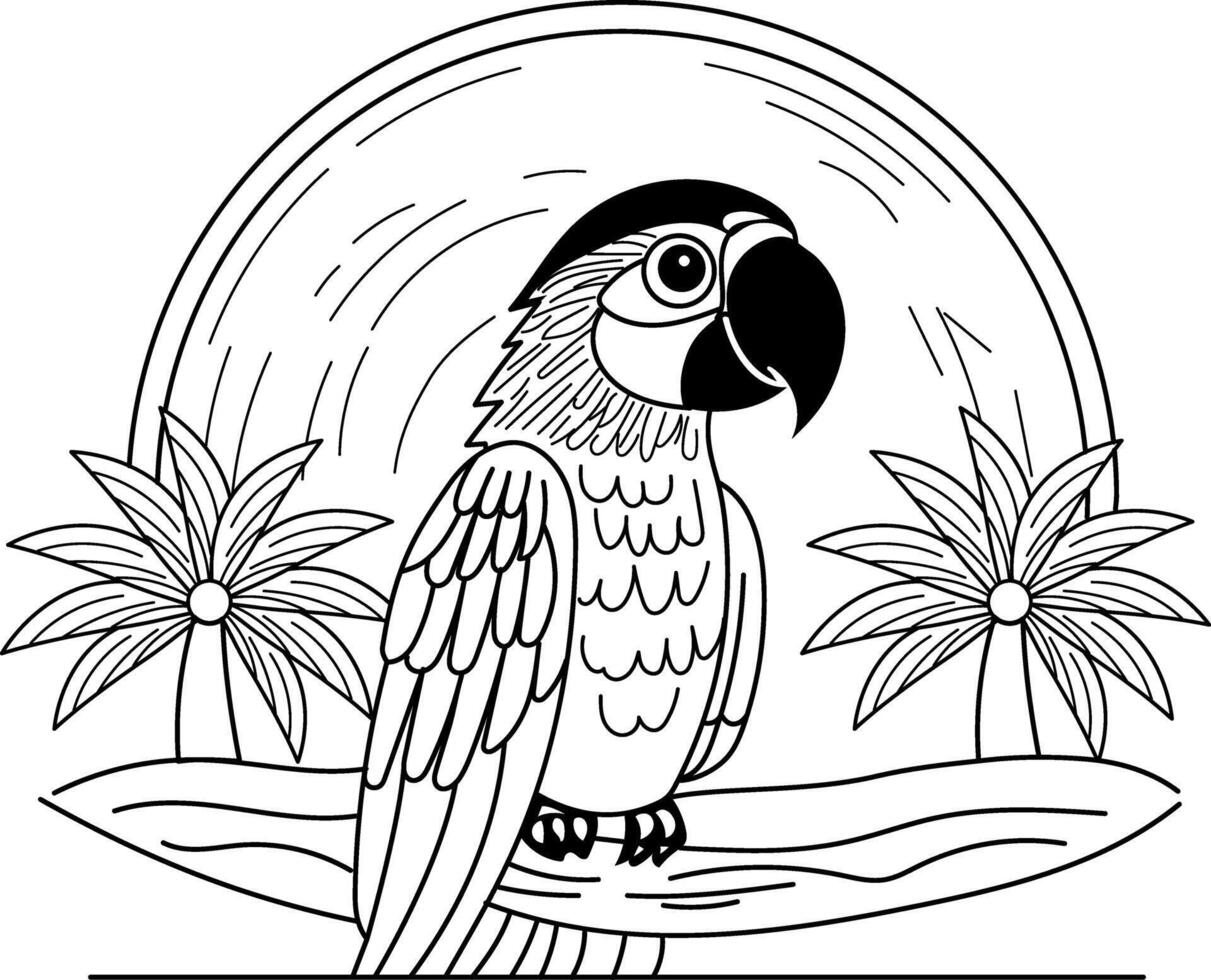 A vintage illustration of a scarlet macaw vector