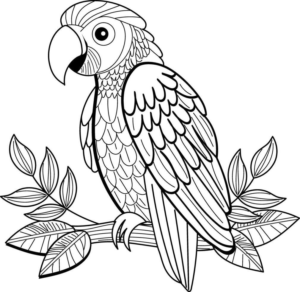 A vintage illustration of a parrot vector