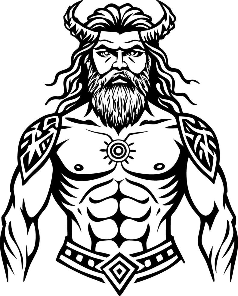 A vintage style illustration of taranis god vector