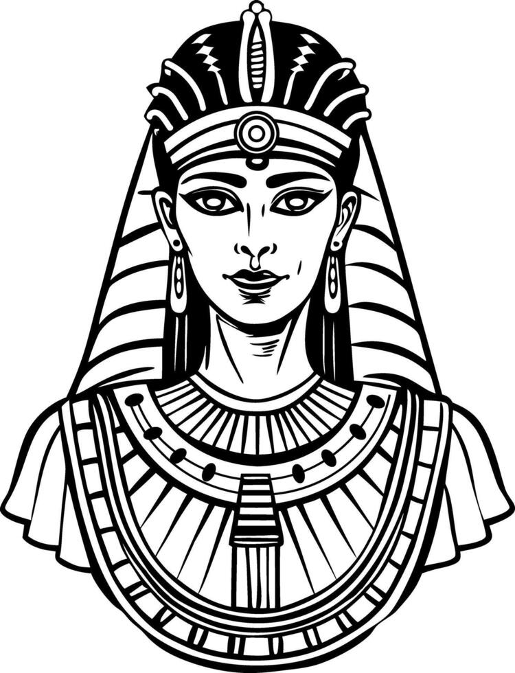 A vintage style illustration of isis goddess vector