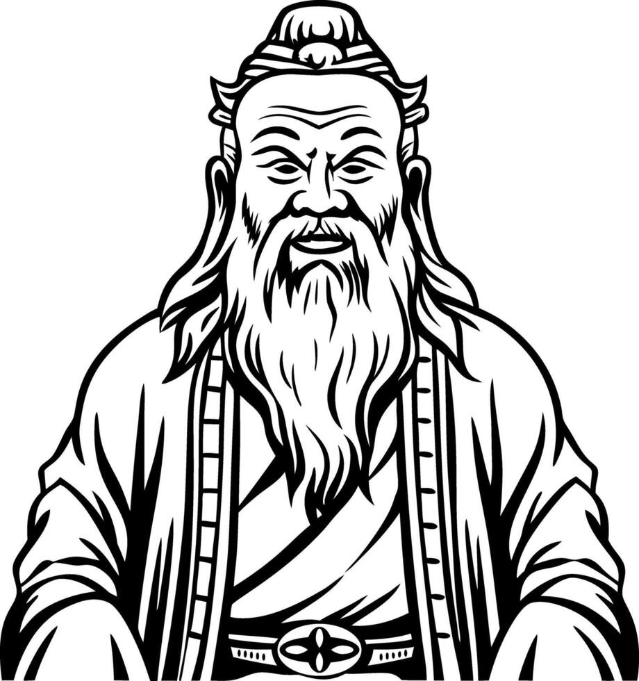 Shennong deity character illustration in vintage style vector