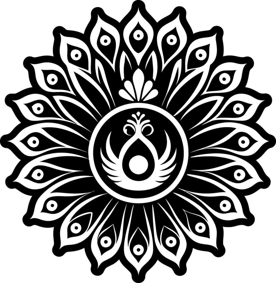 A glyph style icon of peacock feathers symbol vector