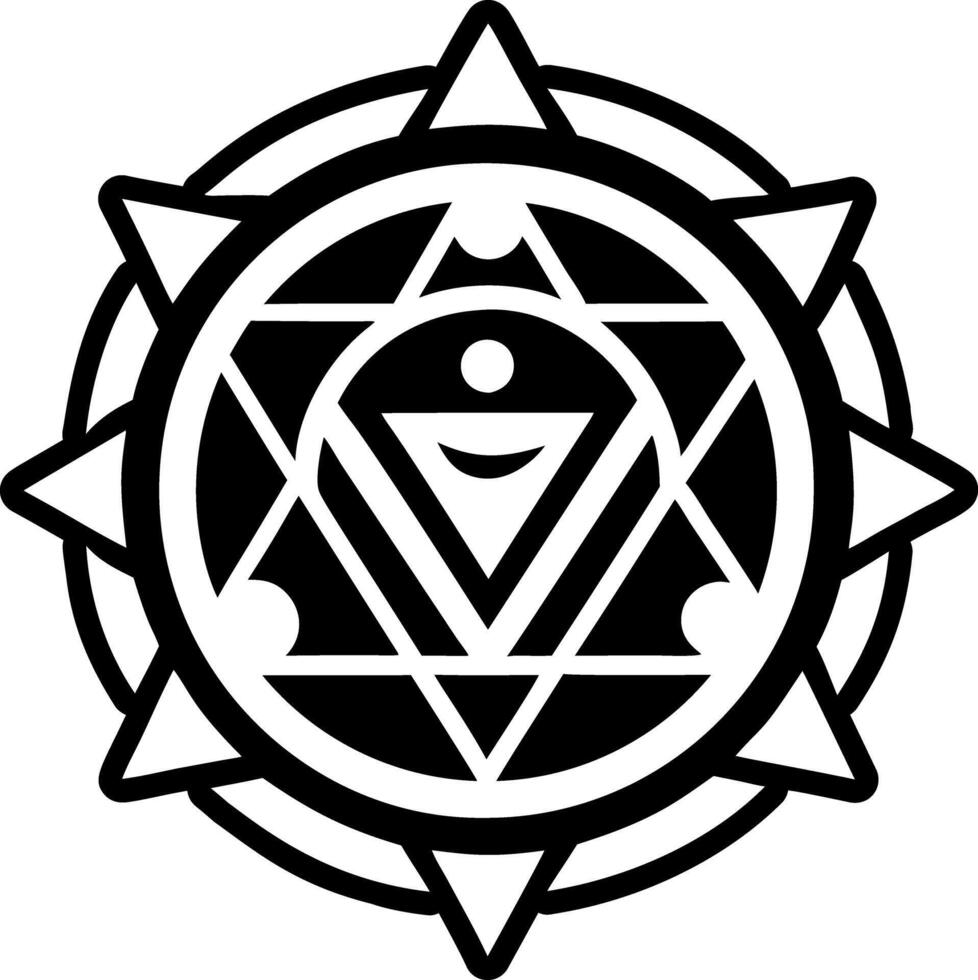 A glyph style icon of ultimate soul symbol vector