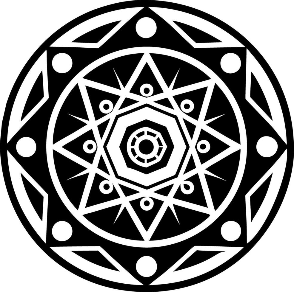 Sacred geometry symbol icon in solid style vector