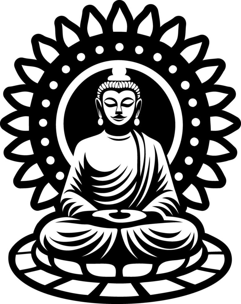 A filled style icon of buddha sculpture symbol vector