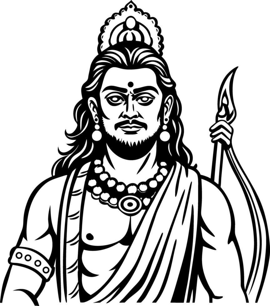 Rama god illustration in vintage style vector