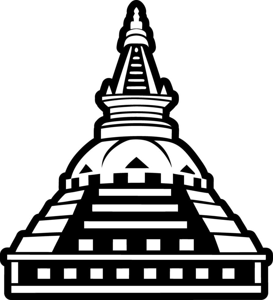 A glyph style icon of stupa symbol vector